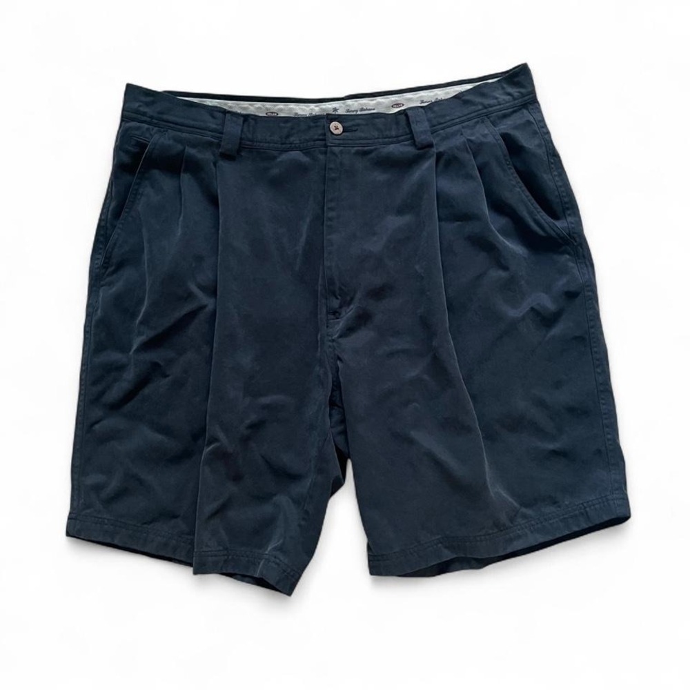 Tommy Bahama Relax Fit Navy Pleated Shorts Size 38 Golf Resort Dadcore - Picture 1 of 7